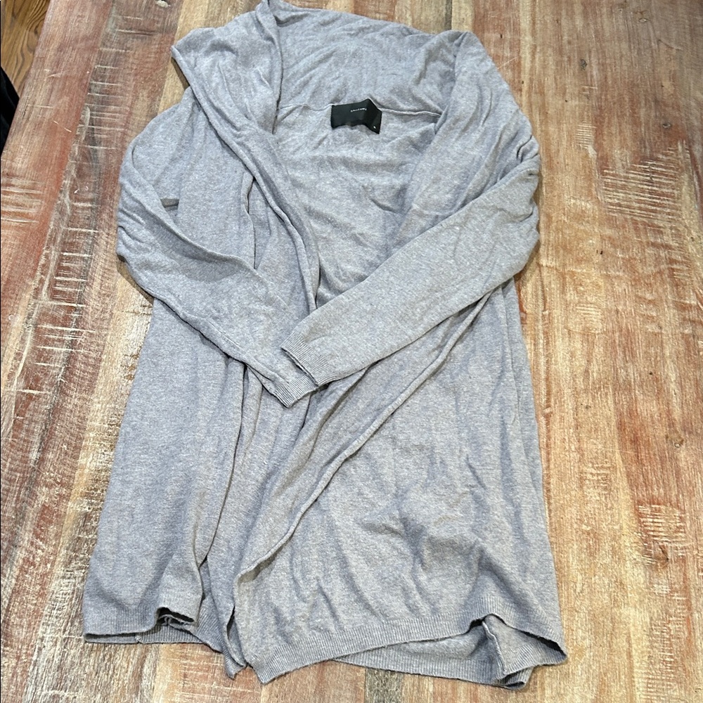 Vintage Shulami Shawl-Collar Knee-Length Open Cardigan